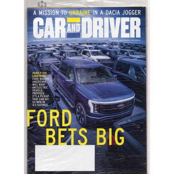 CAR AND DRIVER JUL/AUG 2022 "FORD BETS BIG" BRAND-NEW IN SEALED POLYBAG - Picture 1 of 1